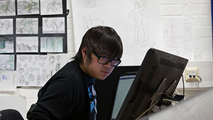 Students using laptop