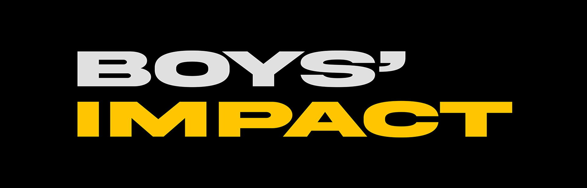 Boys' Impact logo. Logo is a black background with 