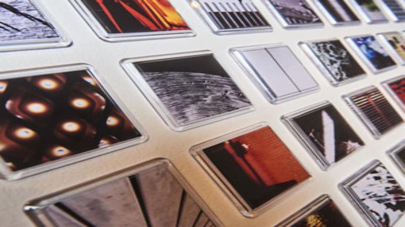 Photograph of student artwork on display