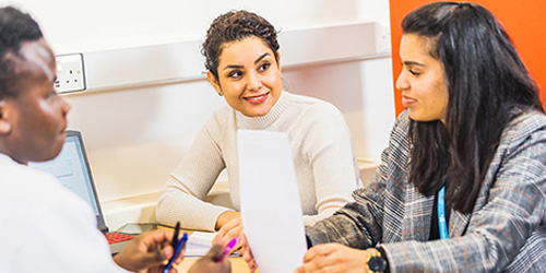 Students working together